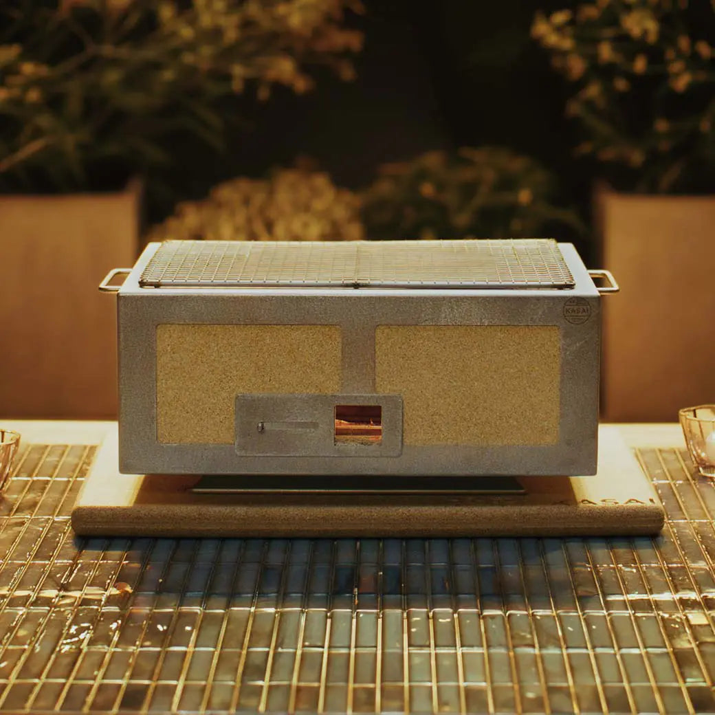 Medium Wide Kasai Konro Grill with Stainless Steel Frame