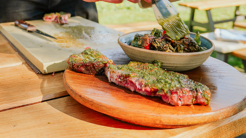 On the Coals T-Bone Steak with Chimichurri & BBQ Salad  I Kasai Grills