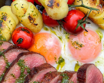 On the Coals Venison ‘Steak & Eggs’ I Kasai Grills