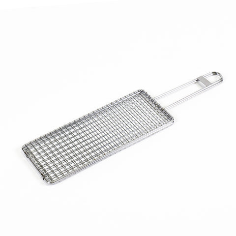 Kasai Stainless Steel Double Grilling Basket - 30 x 12 x 1cm - 45cm Overall Length