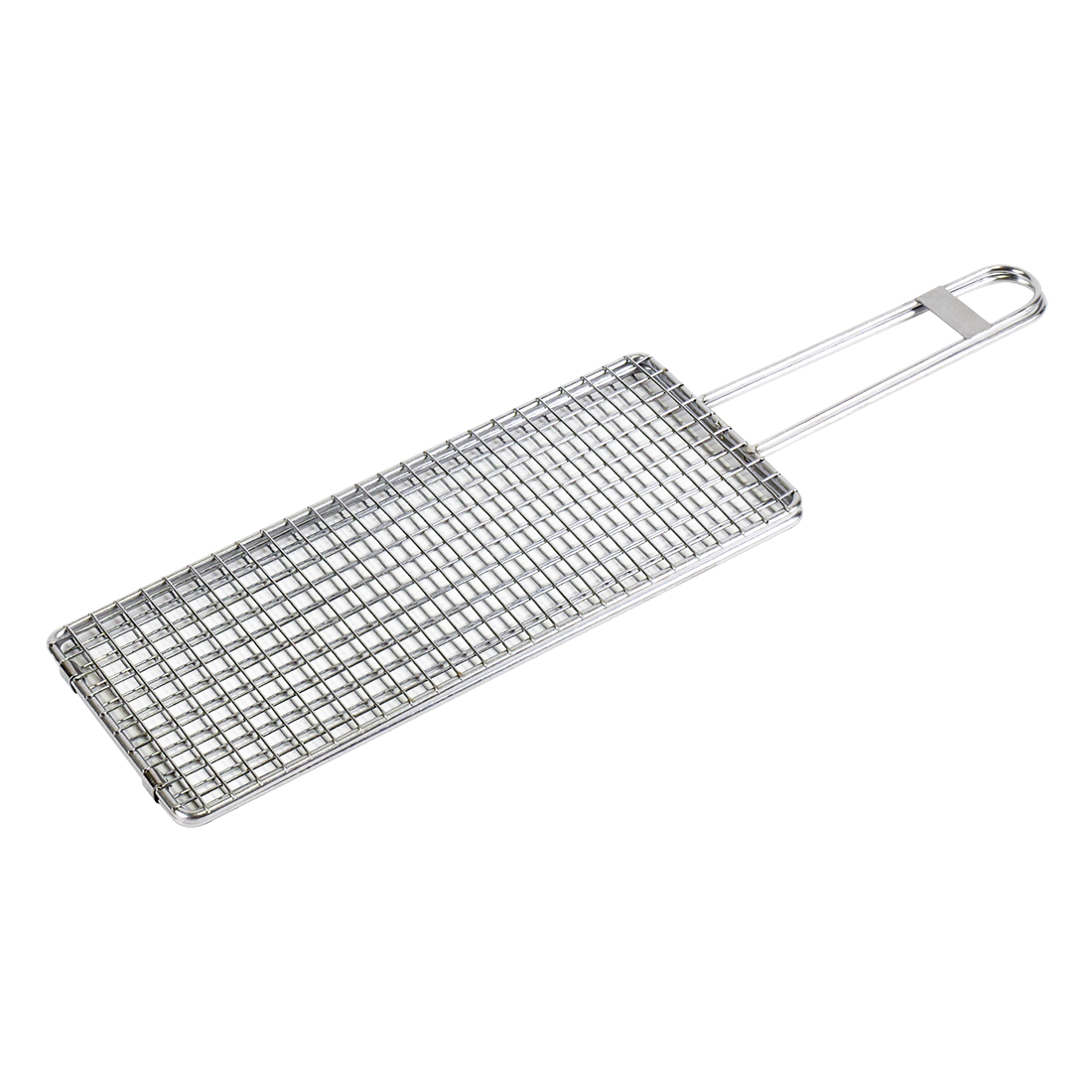 Kasai Stainless Steel Double Grilling Basket - 30 x 12 x 1cm - 45cm Overall Length