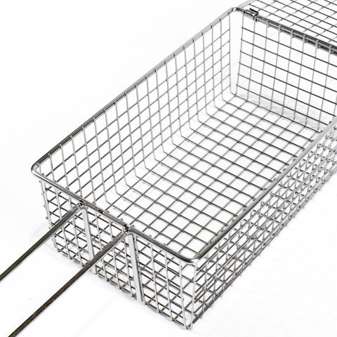 Kasai Stainless Steel Clam & Vegetable Grilling Basket - 24 x 13 x 8cm - 49cm Overall Length