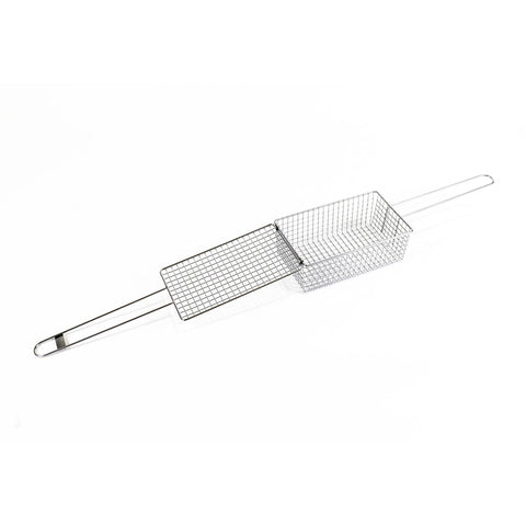 Kasai Stainless Steel Clam & Vegetable Grilling Basket - 24 x 13 x 8cm - 49cm Overall Length