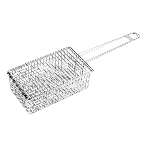 Kasai Stainless Steel Clam & Vegetable Grilling Basket - 24 x 13 x 8cm - 49cm Overall Length