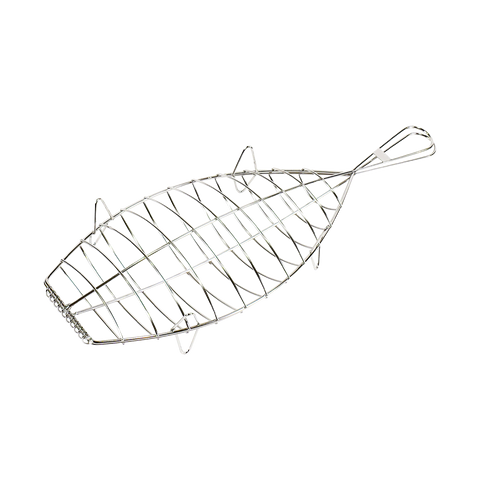 Kasai Stainless Steel Fish Grilling Basket - Large - 45 x 20cm
