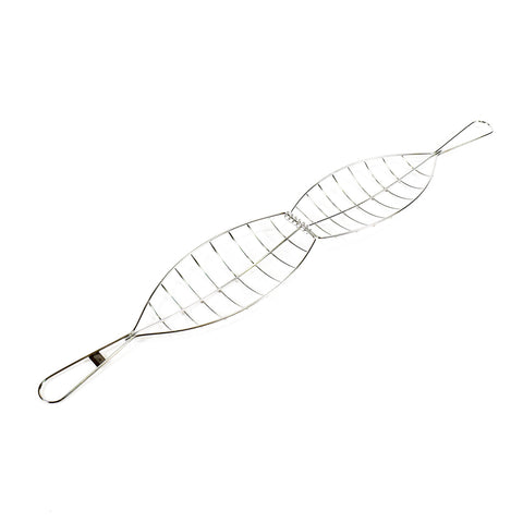 Kasai Stainless Steel Fish Grilling Basket - Medium 31 x 13cm