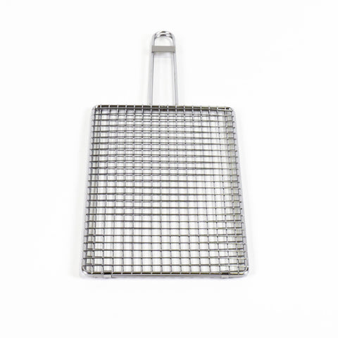 Kasai Stainless Steel Double Grilling Basket - 30 x 20 x 1cm - 45cm Overall Length