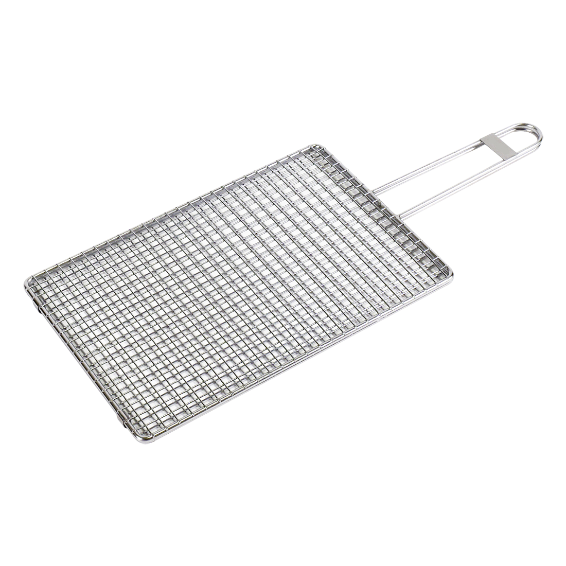 Kasai Stainless Steel Double Grilling Basket - 30 x 20 x 1cm - 45cm Overall Length